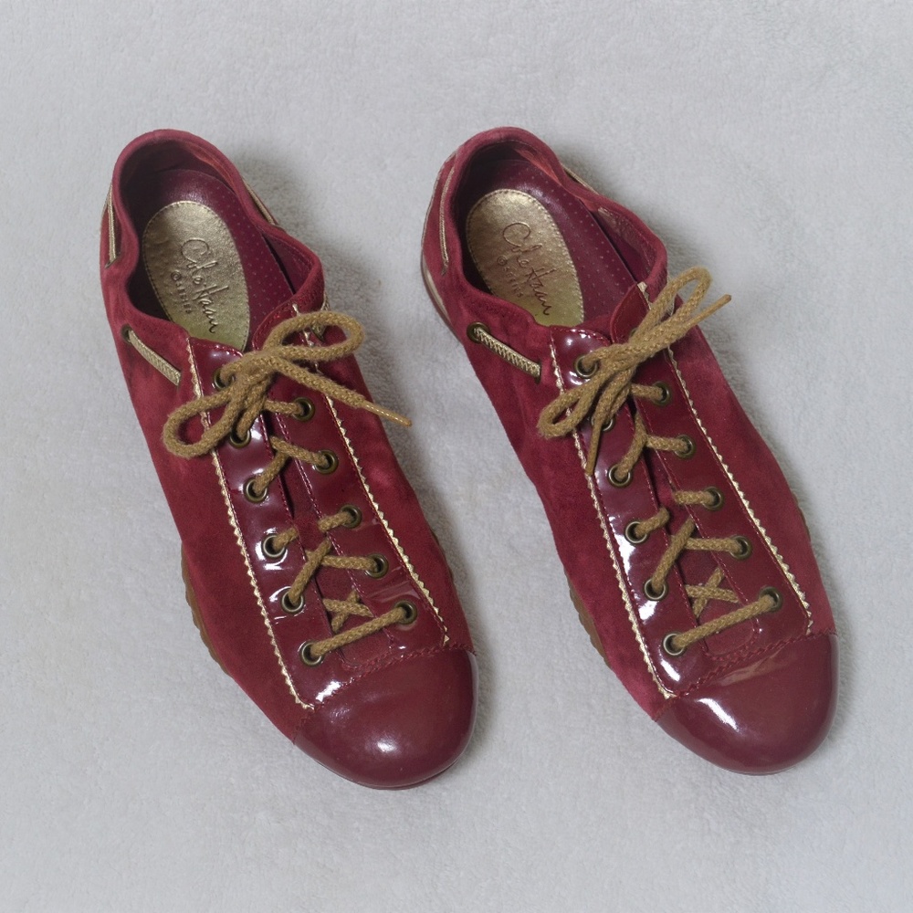 Cole Haan Red/Gold Suede Air Sneakers - 6.5